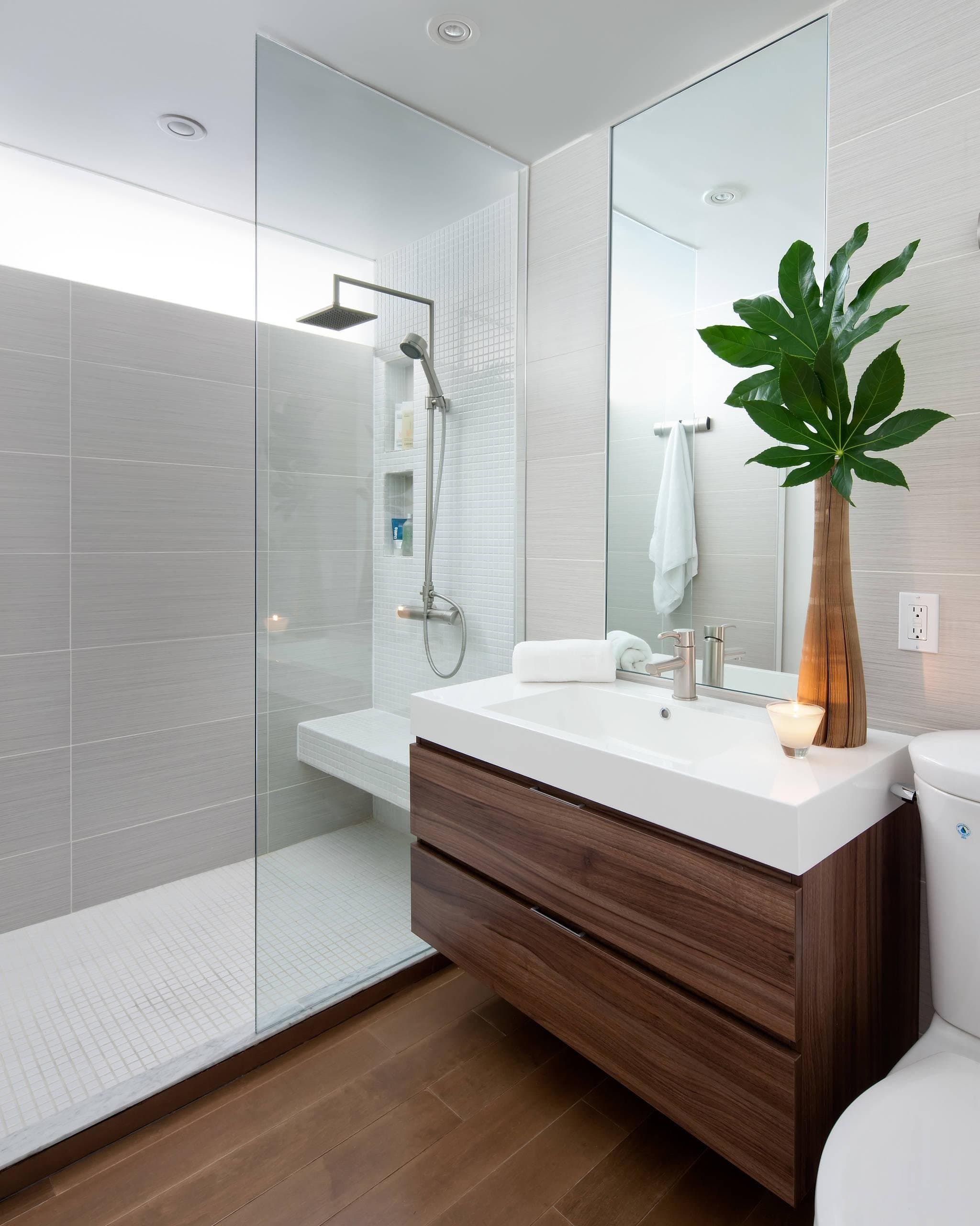 Walnut vanity bathroom by AFFAN